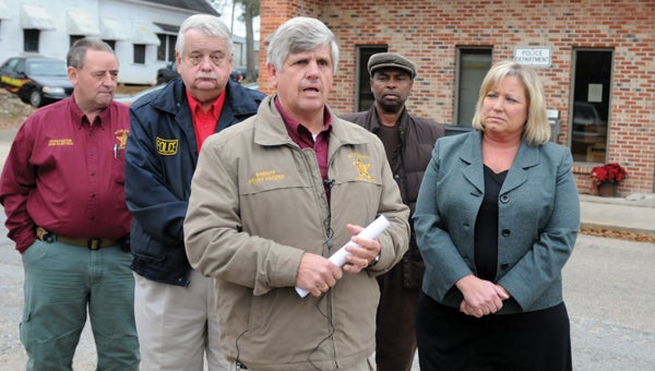 Butler County Sheriff Kenny Harden and District Attorney Charlotte Tesmer announced in December that the BCSO had attested Shawn McClain for the murder of Dorothy Leatherwood. A hearing to determine McClain’s competency to stand trial was postponed Thursday. (File Photo)