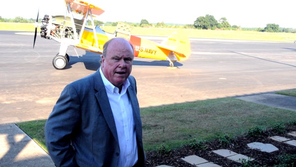 Greenville Mayor Dexter McLendon, pictured at an open house at Mac Crenshaw Memorial Airport in September, and city officials are seeking more than $500,000 in grant money to make improvements at the airport. (File Photo)
