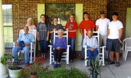 The CCA-Interact connected with seniors from Lake Haven Assisted Living recently. The youth went to Lake Haven and painted rocking chairs that the seniors love so much. This is part of their community outreach program and it helped connect the generations. Shown are Bailey Bryan, Toni Edwards, Kathryn Williams, Matthew Flint, Collin Holloway, Draklin Scoggins and several Lake Haven residents. 