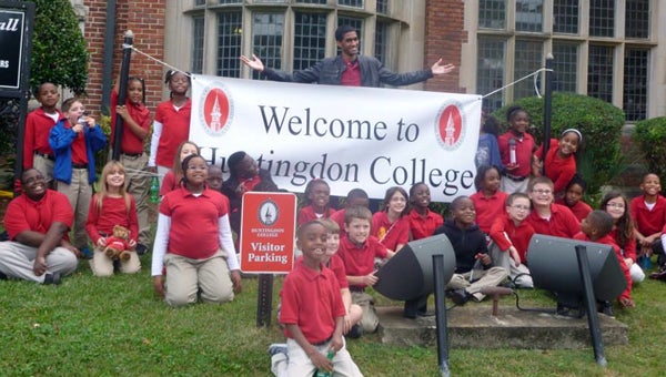 Third grade students from Greenville Elementary School got the chance to tour the campus of Huntingdon College Saturday.  The students received a guided tour of Huntingdon’s campus and had the chance to watch the Hawks’ football game. The trip was made possible through donations. (Courtesy Photo)