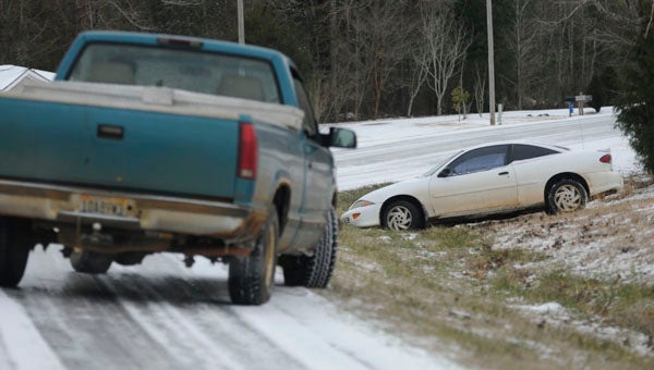 Icy roadways resulted in a large number of accidents after a winter storm dumped ice and snow on the county Tuesday. (Advocate Staff/Tracy Salter)