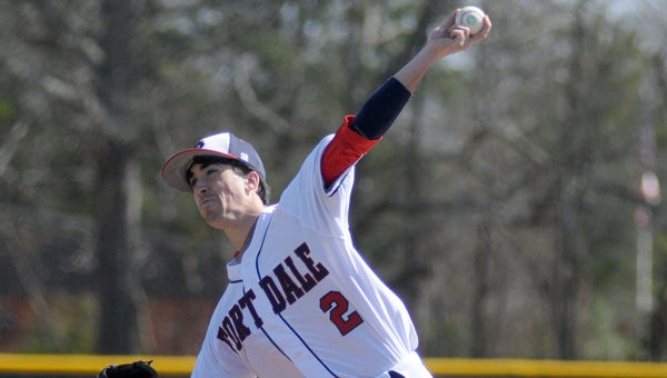 Fort Dale Academy left-hander Austin Vickery allowed four hits and struck out eight in five innings of work to help power the Eagles to an 11-0 win over Eastwood Christian School on Saturday. (Advocate Staff/Andy Brown)