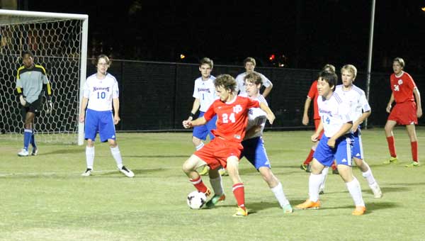 Jake Gillem sails past a sea of defenders to put points on the board for Fort Dale. 
