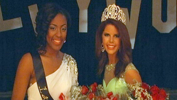 First runner up Jasmine Pressley, left, and the newly crowned Miss GHS Sellers Swann, right, were chosen out of a field of 16 contestants at the Greenville High School Auditorium Saturday night. (Photo Courtesy of Angie Long)