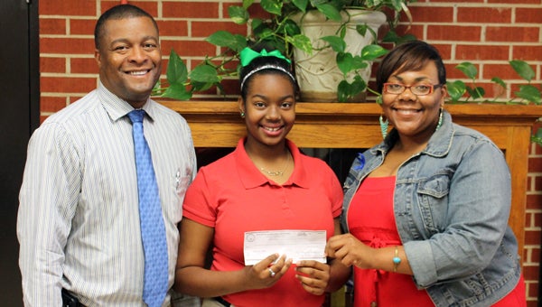 Greenville Middle School student Quaniyah Owens recently won the “Mental Health Matters” essay contest. She was selected from middle school students from Covington, Crenshaw, Coffee and Butler Counties. (Submitted Photo)