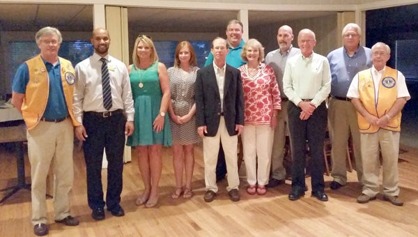 The Greenville Lions Club recently inducted its officers for the upcoming year. Officers include: James Packer, president; April Gregory, second vice president and membership director; Herbert Morton, third vice president; Hubert Little, treasurer; Natalie Tindal, secretary; MacDonald Russell, tail twister; Ricky Cargile, lion tamer; Ken Corley, two year director; Jeff Adams; two year director; Tommy Ryan, one year director; Katie McCarty, one year director; Pete Tutchtone, greeter; and Colin MacGuire, greeter. (Courtesy Photo)