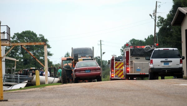 The Greenville Fire Department responded to a call Thursday afternoon at Ozark Materials. (Advocate Staff/Andy Brown)