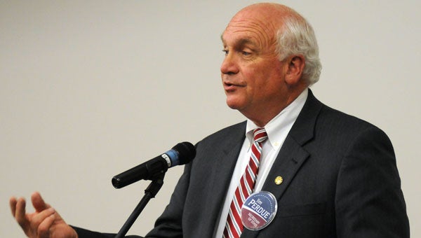 Crenshaw County Probate Judge Jim Perdue has been named the new commissioner of the Alabama Department of Mental Health. Perdue is pictured at a political forum in Greenville. (File Photo)