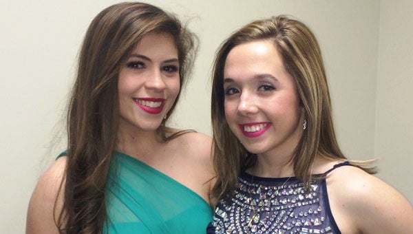 Fort Dale Academy seniors Mary Hannah Miller (left) and Mary Claire Carlton (right) were named Butler County Distinguished Young Woman and Lowndes County Distinguished Young Woman, respectively, during last year's competition. Orientation for this year's competition will be held May 1 at the Ritz Theatre. (Courtesy Photo)