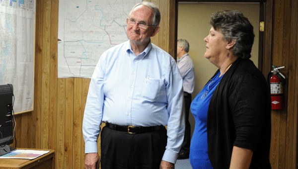 Butler County EMA Director Shirley Sandy, right, reported no major damage in the county as the result of a powerful line of storms that ripped through the southeast on Tuesday.