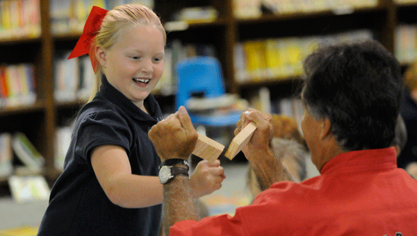 FDA students received a lesson in the art of chopping wood blocks, courtesy of karate expert Jimmy Falbo.