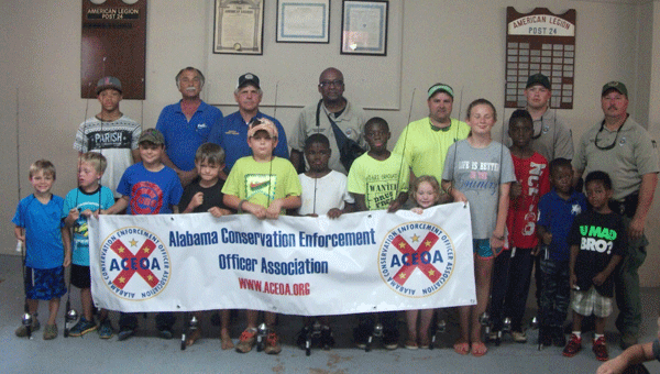 Twelve Butler County youth received a rod-and-reel combo, courtesy of the annual Butler County Kids’ Fishing Day event held Saturday, June 11.  In addition, one youth won a lifetime fishing license sponsored by the Alabama Conservation Enforcement Officers Association.