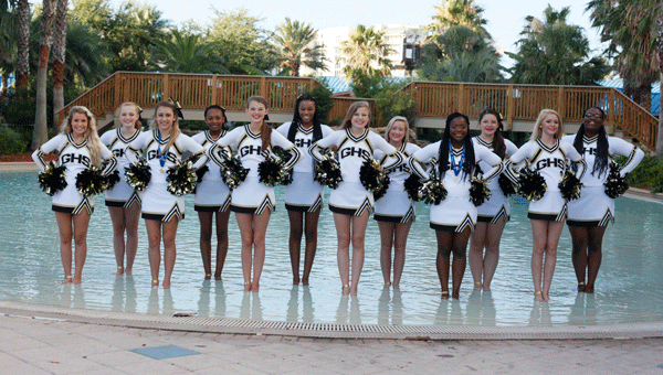 The Greenville High School varsity cheerleading squad earned several accolades in Destin, Fla., this past weekend.  Pictured from L to R: Alissa Taylor, Laila Boutwell, Rhiya Daniel, Mya McNeil, Kaitlyn Neese (Capt.);  Aniyah McClaney, Sydney Owens (Co-Capt.); Caitlyn Tilley, De’Jah Bedgood, Madison Owens, Alyssa Lear, Kendra Robinson 