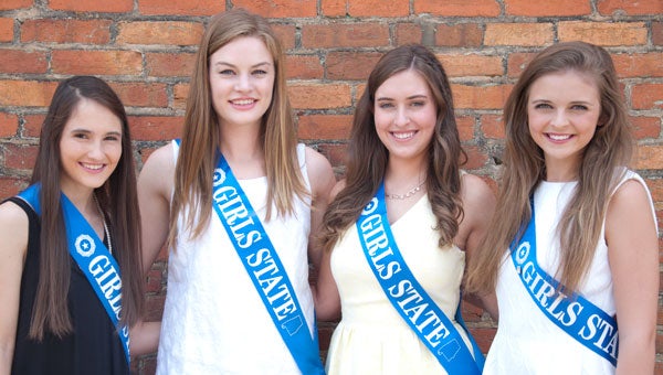 After a week of parlamentary learning, the four Crenshaw County representatives returned from American Legion Auxiliary Girls State.  Pictured are, from left to right, Haley Ward, Highland Home School; Railey Ayers, Crenshaw Christian Academy; Frances Ackerman, Luverne High School; and Anna Hughes, Brantley High School. (Photo by Beth Hyatt)