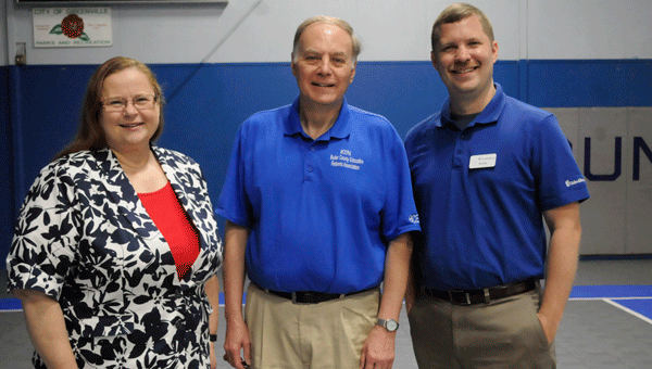 Butler County Education Retirees Association president Wayne Boswell (center) welcomed PEEHIP representative Ann Schmidt and United Healthcare representative Lynn Groff as special guests during the association’s regular meeting Wednesday morning as the pair discussed healthcare options for Butler County’s retirees.