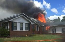 On Aug. 31, a house fire broke out at 6565 E. Curtis Street in Glenwood. (Photo by William Neal). 