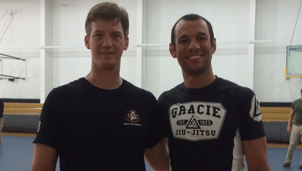 GPD captain Justin Lovvorn (left) stands with Ryron Gracie, nephew of legendary martial artist  Ryron Gracie and instructor of the Gracie survival tactics course.