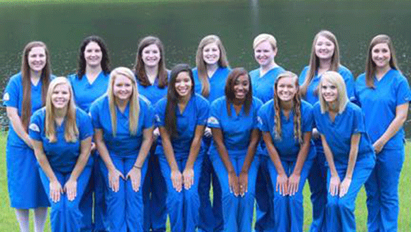 The entire senior-level class in the Diagnostic Medical Sonography program at LBW Community College passed the first of two important registry exams on the first try. Included are, front row from left, Mandi Mallory of Elba; Shelby Cochran of Jack; Lenibel Concepcion of Bonifay, Fla.; Jerika Shepherd, Luverne; Hanna Chaney, Uriah; Morgan Boozer, Thorsby; back row, Amber Hutchinson of Jackson; Emily O’Rourke, Andalusia; Bonnie Rosser, Ariton; Candace Chapman, Dothan; Melissa Morrow, Enterprise; Joanna Drake, Dothan; and Brooke Manning, Jack.