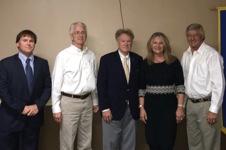 Recently, the Luverne Rotary Club welcomed Terry Lathan, Alabama Republican Party Chairman, as their speaker. Pictured are, from left to right, Bill Rayborn, Mike Jones, Terry Butts, Terry Lathan and Danny Rolling, Rotary Club President. 