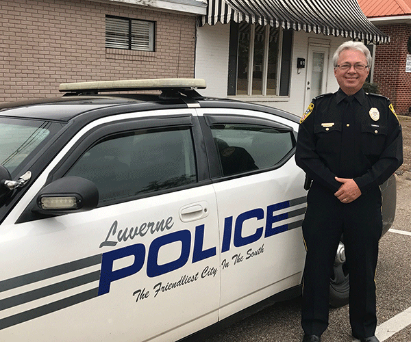 After a grand total of 30 years on the force in The Friendliest City in the South, Luverne Chief of Police Paul Allen has decided to turn in his badge and pursue the life of retirement.  Allen’s last day on the force will be Tuesday,  Jan. 24, 2017. (Photo by Beth Hyatt)
