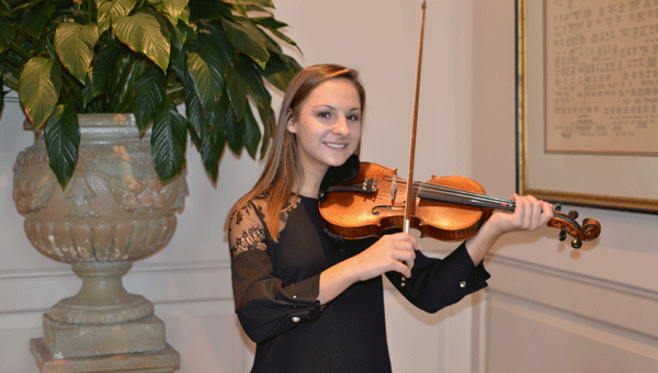 Young teen Jess Causey, daughter of Mark and Evelyn Causey, is sharing her skills as a violinist across the community, performing at church services, weddings and assisted living facilities. 