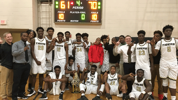 The Greenville Tigers defeated Brewbaker Tech Thursday night to claim the area championship trophy.  The Tigers climbed to 19-3 on the year in the process.