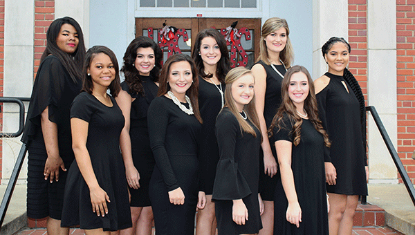Miss LHS 2017 Contestants are, pictured back row from left to right, Symphony Bodiford, Natalie Weaver, Callie Armstrong, Sydney Morgan and Mikayla Bryant. Pictured are, front row from left to right, Keyoshia Ezell, Paige McGough, Emily Grace Turner and Frances Ackerman. Submitted photo